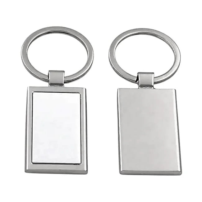 Llavero de metal rectangular