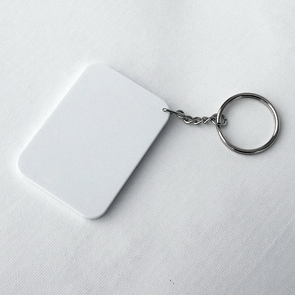 Llavero de plástico rectangular