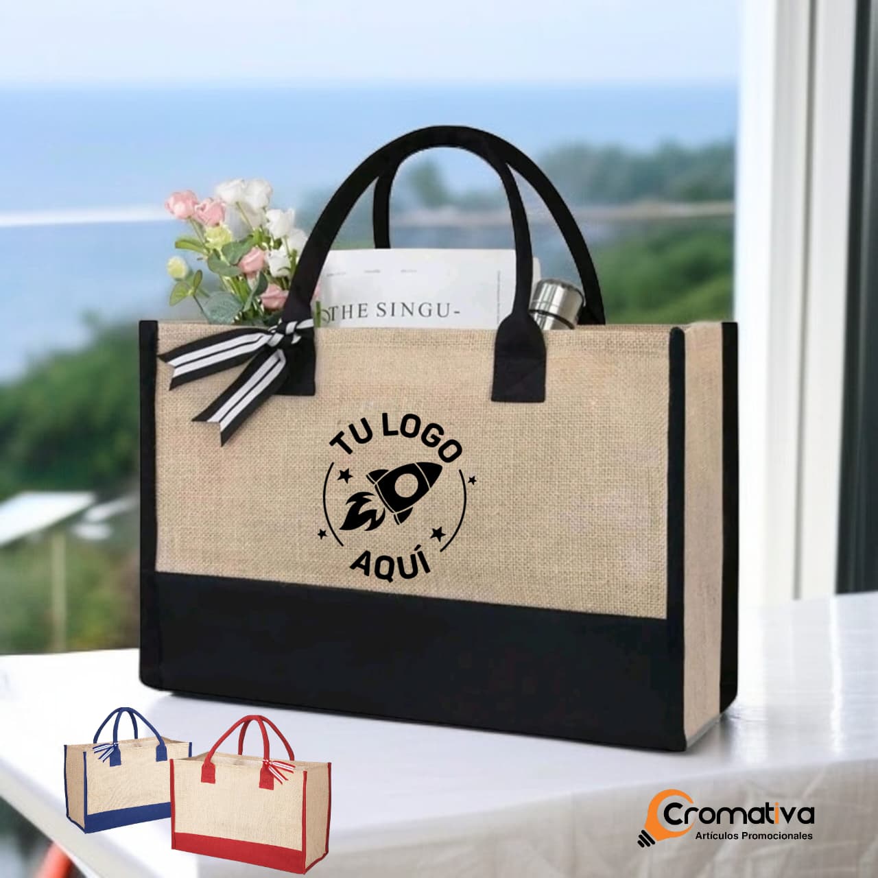 Bolsa de yute con lazo