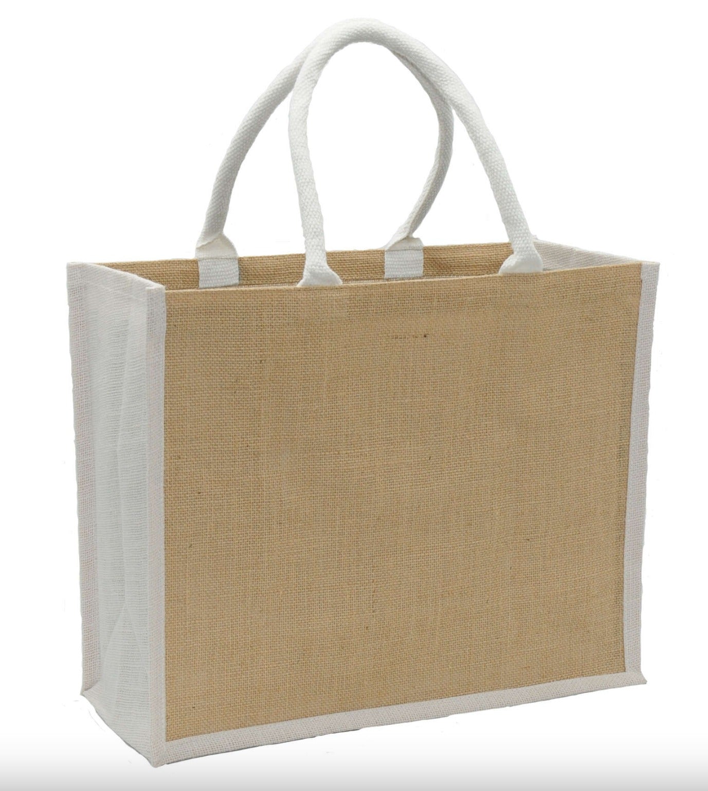 Bolsa de yute con blanco
