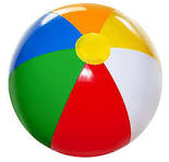 Pelota de playa de varios colores