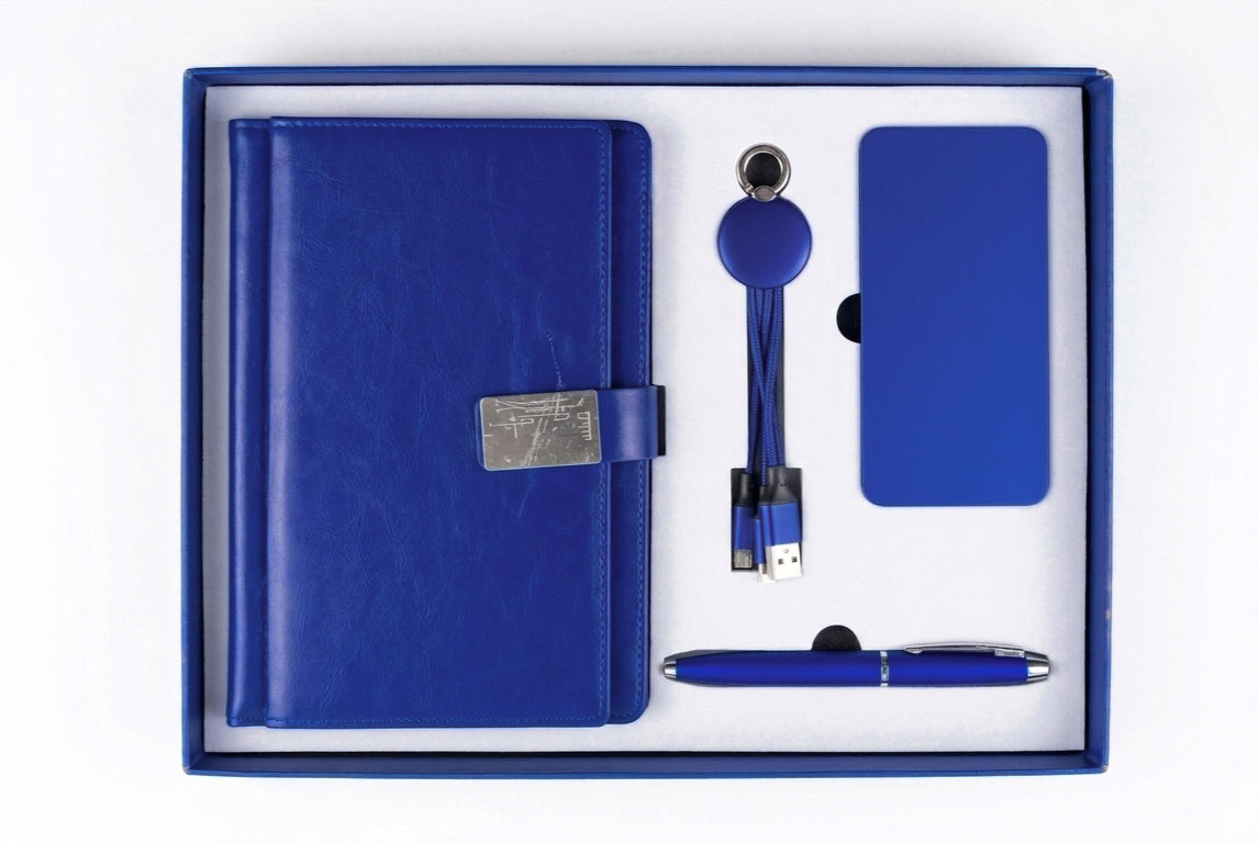 Set corporativo azul de 4 piezas