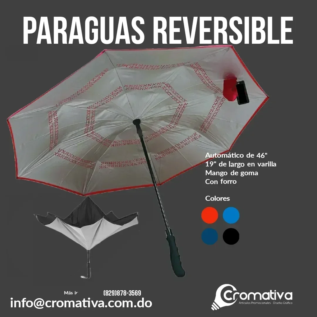 Paraguas reversibles interior plateado