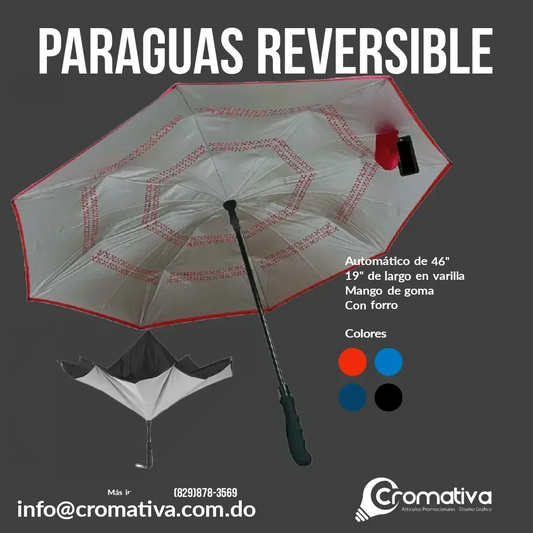 Paraguas reversibles interior plateado