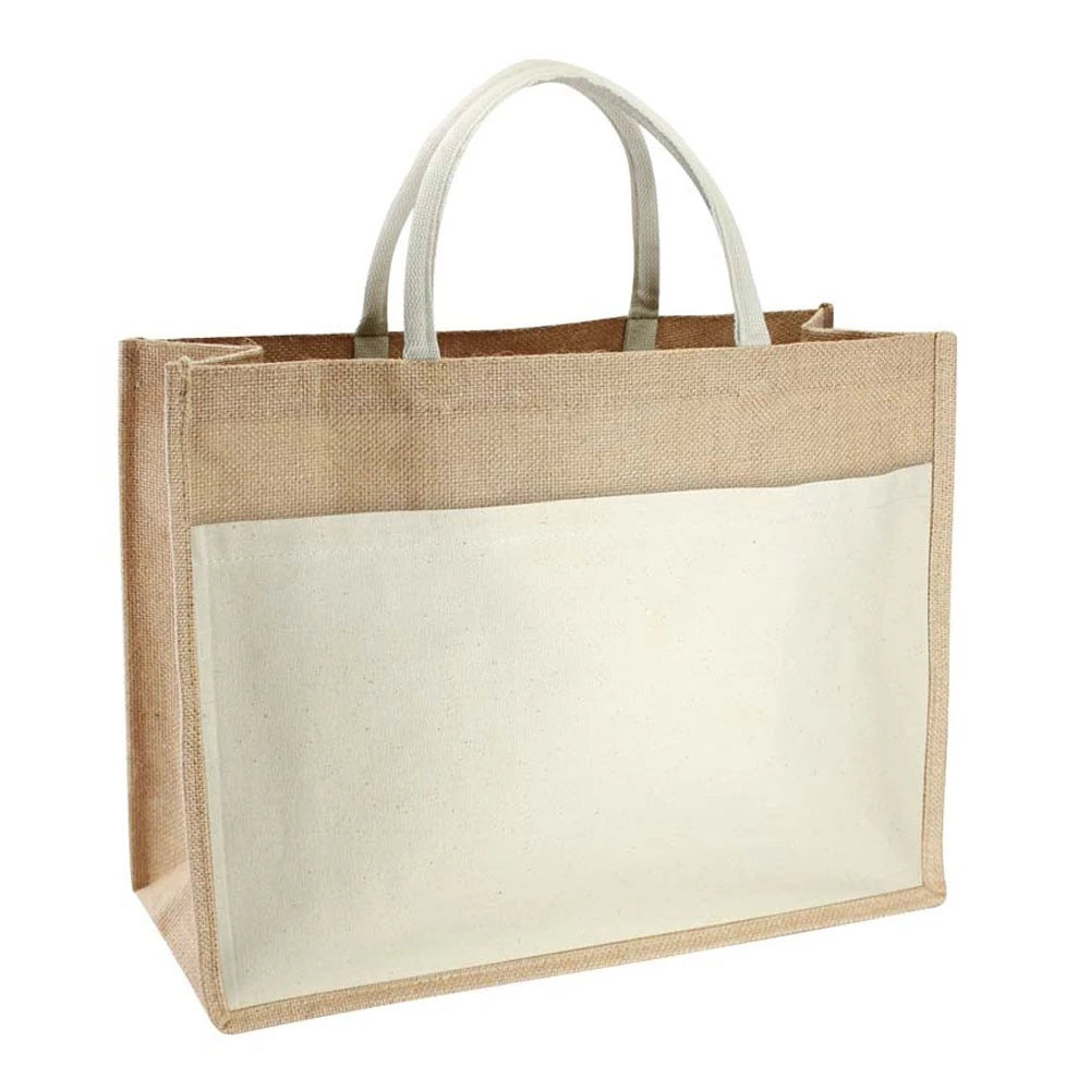 Bolsa de yute con bolsillo