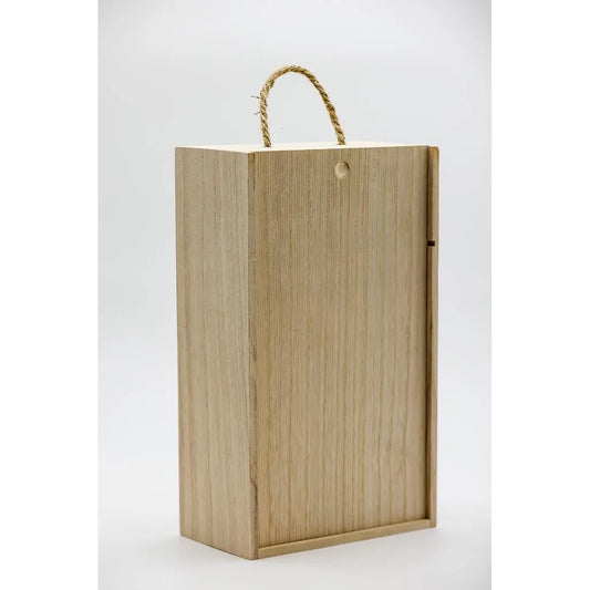 Caja de vino en madera con tapa 2 botellas