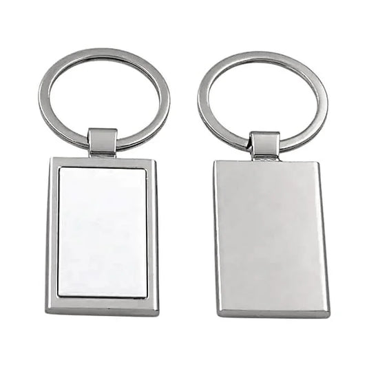 Llavero de metal rectangular