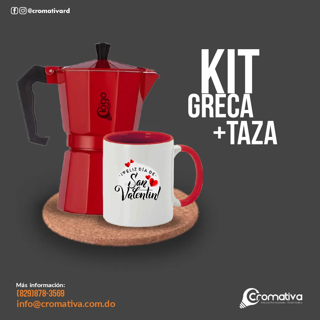 Kit de greca y taza
