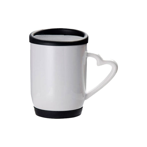 Taza aza de corazon y tapa de silicon 12oz