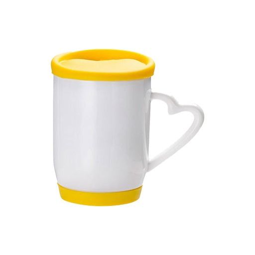 Taza aza de corazon y tapa de silicon 12oz