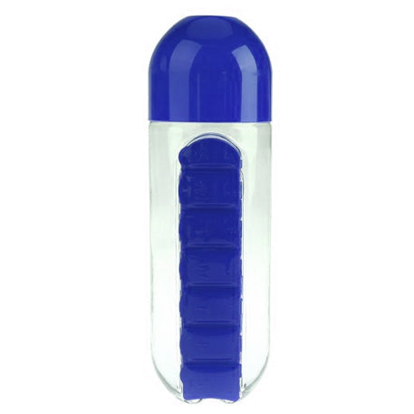 Botella de agua plástica pastillera