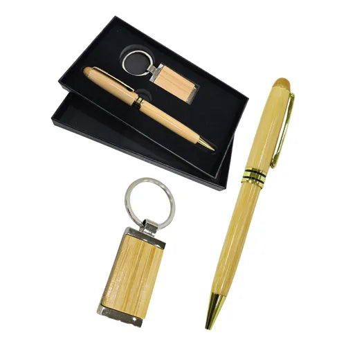 Kit de lapicero y llaver en madera