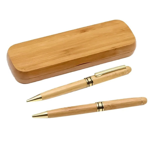Set de bolígrafos en caja de madera