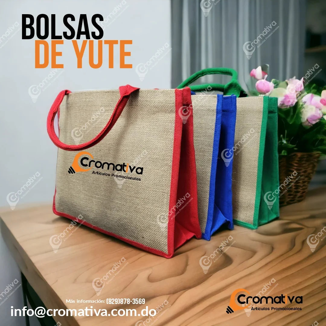 Bolsas de yute con colores
