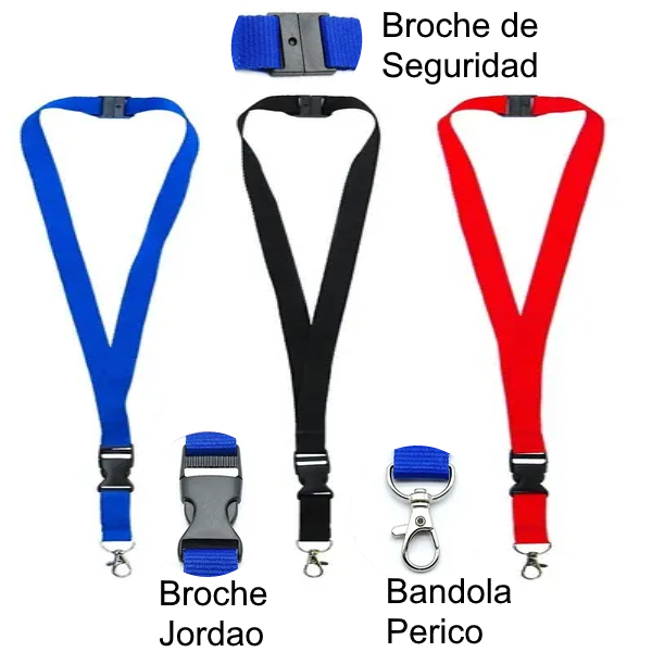 Lanyard de 1 pulgada con broche de seguridad
